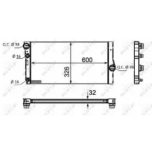 Hladnjak, hlađenje motora NRF NRF 58466 IC-DEB357
