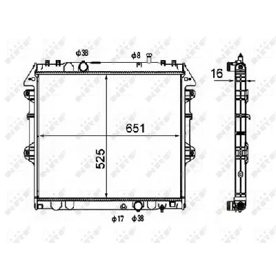 Hladnjak, hlađenje motora NRF NRF 58491 IC-DEB368