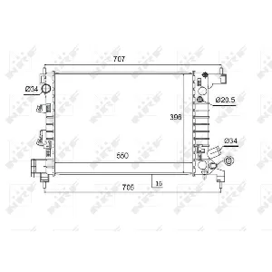 Hladnjak, hlađenje motora NRF NRF 58504 IC-DEB36E