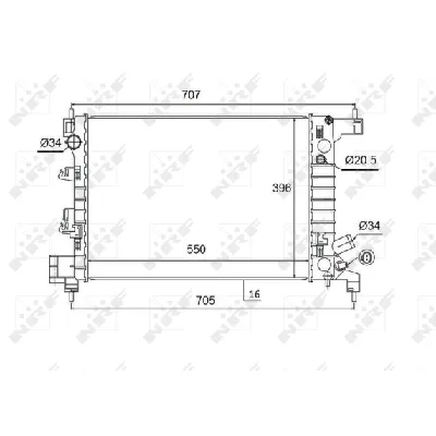 Hladnjak, hlađenje motora NRF NRF 58504 IC-DEB36E