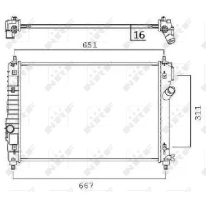 Hladnjak, hlađenje motora NRF NRF 58505 IC-DEB36F
