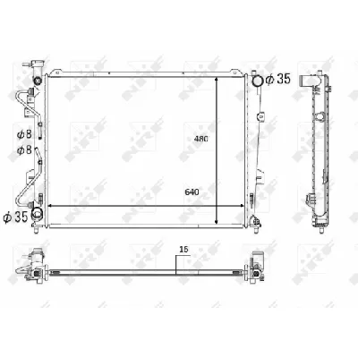 Hladnjak, hlađenje motora NRF NRF 58554 IC-DEB378