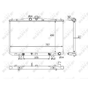 Hladnjak, hlađenje motora NRF NRF 58611 IC-DEB380