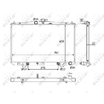 Hladnjak, hlađenje motora NRF NRF 58611 IC-DEB380