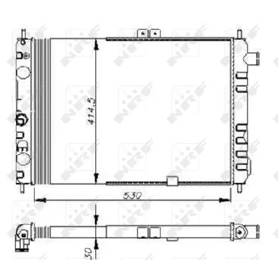 Hladnjak, hlađenje motora NRF NRF 58670 IC-AE5915