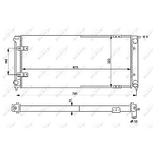 Hladnjak, hlađenje motora NRF NRF 58712 IC-AE592C