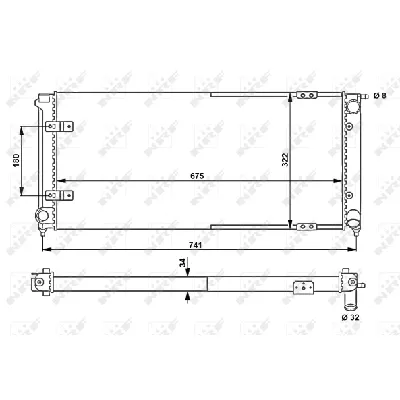 Hladnjak, hlađenje motora NRF NRF 58712 IC-AE592C