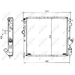 Hladnjak, hlađenje motora NRF NRF 58784 IC-AE5949