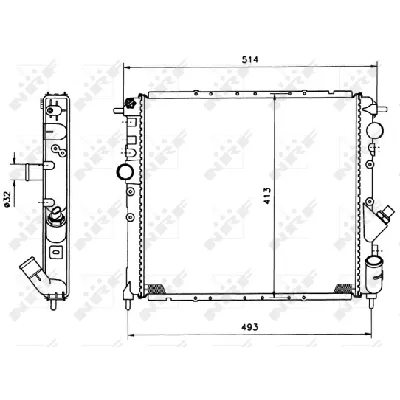 Hladnjak, hlađenje motora NRF NRF 58784 IC-AE5949