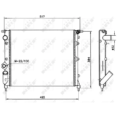 Hladnjak, hlađenje motora NRF NRF 58786 IC-AE594B