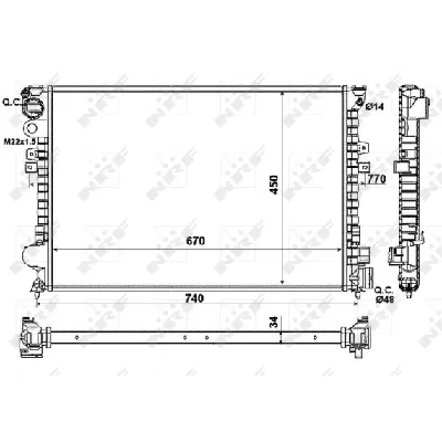 Hladnjak, hlađenje motora NRF NRF 58993 IC-AE59B8