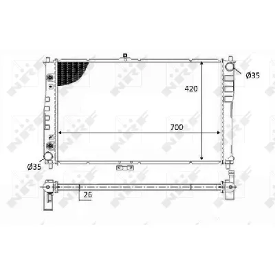 Hladnjak, hlađenje motora NRF NRF 59019 IC-DC0351