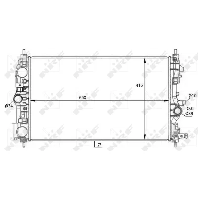 Hladnjak, hlađenje motora NRF NRF 59076 IC-DC0358