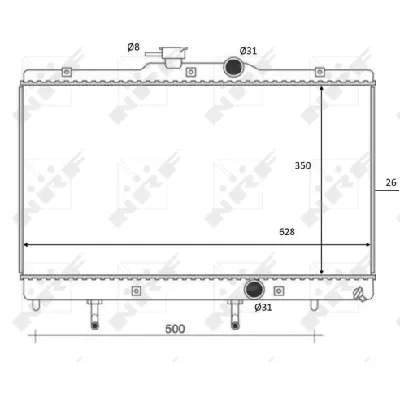 Hladnjak, hlađenje motora NRF NRF 59078 IC-DEB390