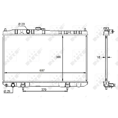 Hladnjak, hlađenje motora NRF NRF 59099 IC-DEB399
