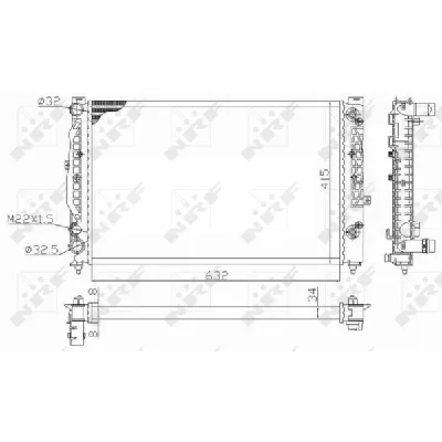 Hladnjak, hlađenje motora NRF NRF 59101 IC-DEB316