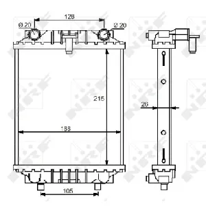 Hladnjak, hlađenje motora NRF NRF 59125 IC-DEB3A6