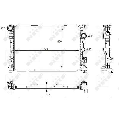 Hladnjak, hlađenje motora NRF NRF 59133 IC-DEB3AA