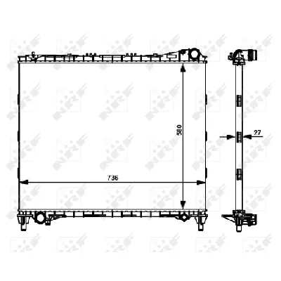 Hladnjak, hlađenje motora NRF NRF 59174 IC-E10F87