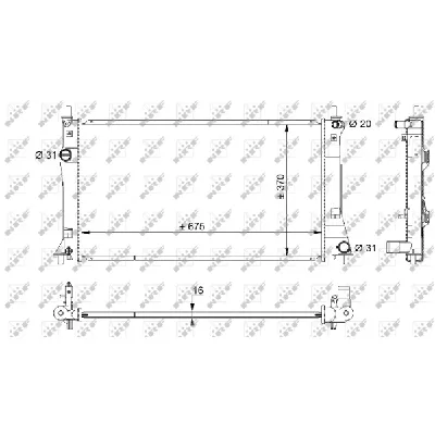 Hladnjak, hlađenje motora NRF NRF 59205 IC-DEB3B6