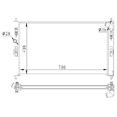 Hladnjak, hlađenje motora NRF NRF 59260 IC-F7019A