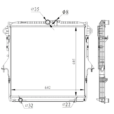 Hladnjak, hlađenje motora NRF NRF 59261 IC-F7019B