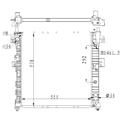Hladnjak, hlađenje motora NRF NRF 59342 IC-G0NHGG
