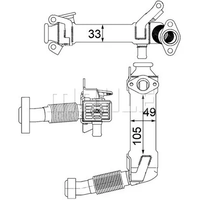 Hladnjak, recirkulacija izduvnih gasova MAHLE CE 21 000P IC-G0QID7