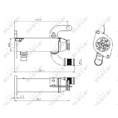 Hladnjak, recirkulacija izduvnih gasova NRF NRF 48006 IC-DA7400