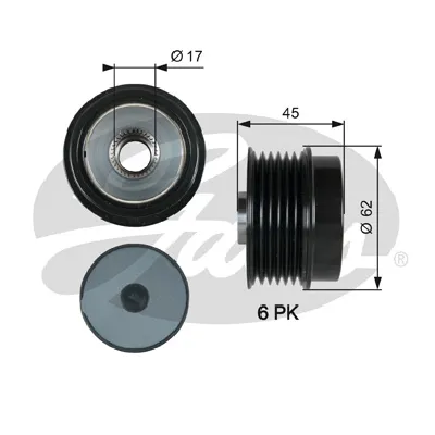 Jednosmerna spojnica alternatora GATES GATOAP7180 IC-E4EA5E