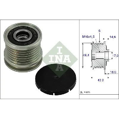 Jednosmerna spojnica alternatora INA 535 0001 10 IC-AB0227