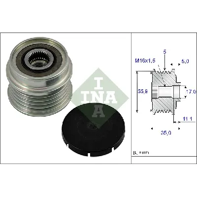 Jednosmerna spojnica alternatora INA 535 0005 10 IC-A877DB