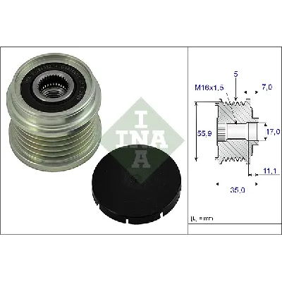 Jednosmerna spojnica alternatora INA 535 0008 10 IC-AABD76