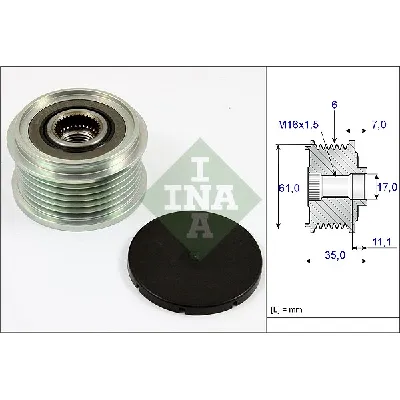 Jednosmerna spojnica alternatora INA 535 0022 10 IC-C00C9F