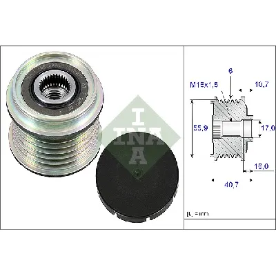 Jednosmerna spojnica alternatora INA 535 0028 10 IC-A6BFDB
