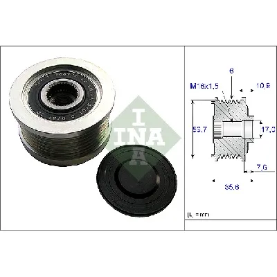 Jednosmerna spojnica alternatora INA 535 0046 10 IC-BFD0B5