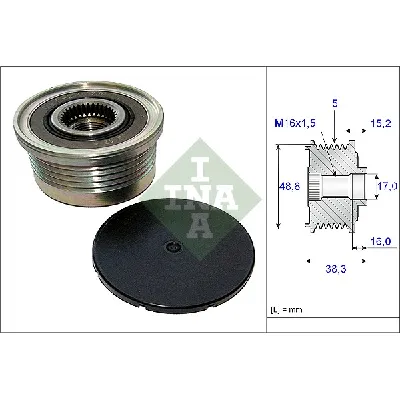 Jednosmerna spojnica alternatora INA 535 0048 10 IC-B29586