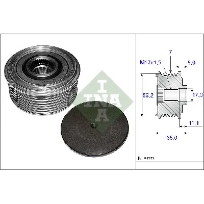 Jednosmerna spojnica alternatora INA 535 0087 10 IC-B29589