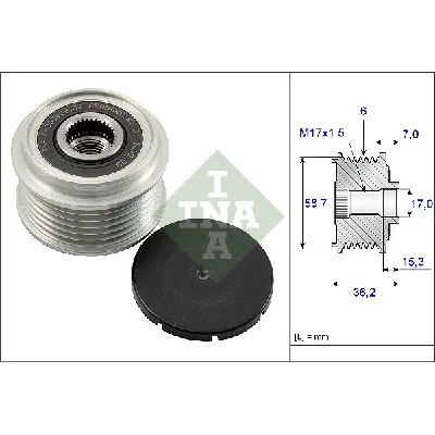 Jednosmerna spojnica alternatora INA 535 0098 10 IC-B29591