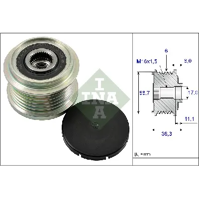 Jednosmerna spojnica alternatora INA 535 0160 10 IC-B7710E