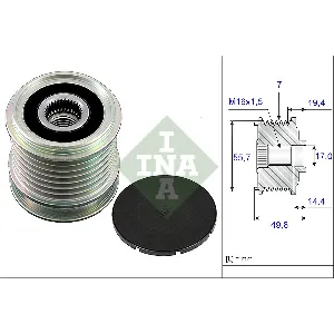 Jednosmerna spojnica alternatora INA 535 0165 10 IC-B7716B