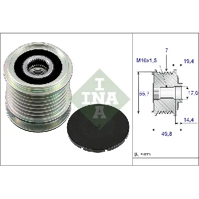Jednosmerna spojnica alternatora INA 535 0165 10 IC-B7716B