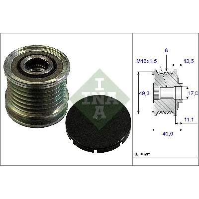 Jednosmerna spojnica alternatora INA 535 0166 10 IC-B7716D