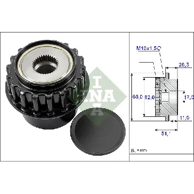 Jednosmerna spojnica alternatora INA 535 0175 10 IC-C00CC4