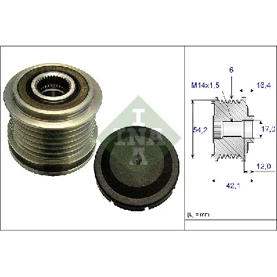 Jednosmerna spojnica alternatora INA 535 0181 10 IC-B86DAF