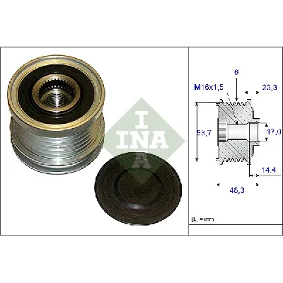 Jednosmerna spojnica alternatora INA 535 0204 10 IC-BB05FD