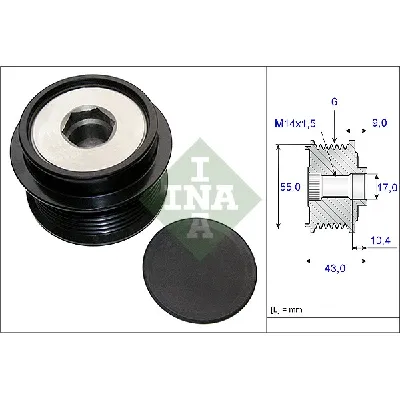 Jednosmerna spojnica alternatora INA 535 0208 10 IC-C00CD6