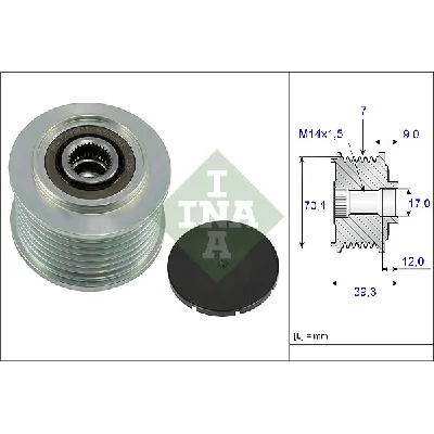 Jednosmerna spojnica alternatora INA 535 0214 10 IC-C00CDC