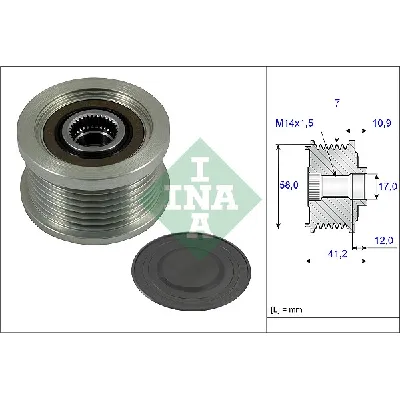 Jednosmerna spojnica alternatora INA 535 0232 10 IC-C3EC74