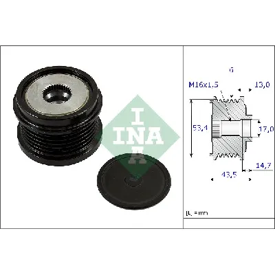 Jednosmerna spojnica alternatora INA 535 0237 10 IC-C2C1D8